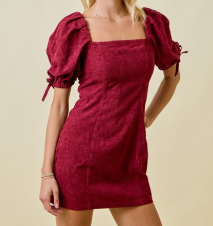 Madelyn Corduroy Puff Sleeve Dress