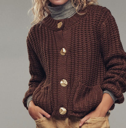 Emma Gold Button Sweater