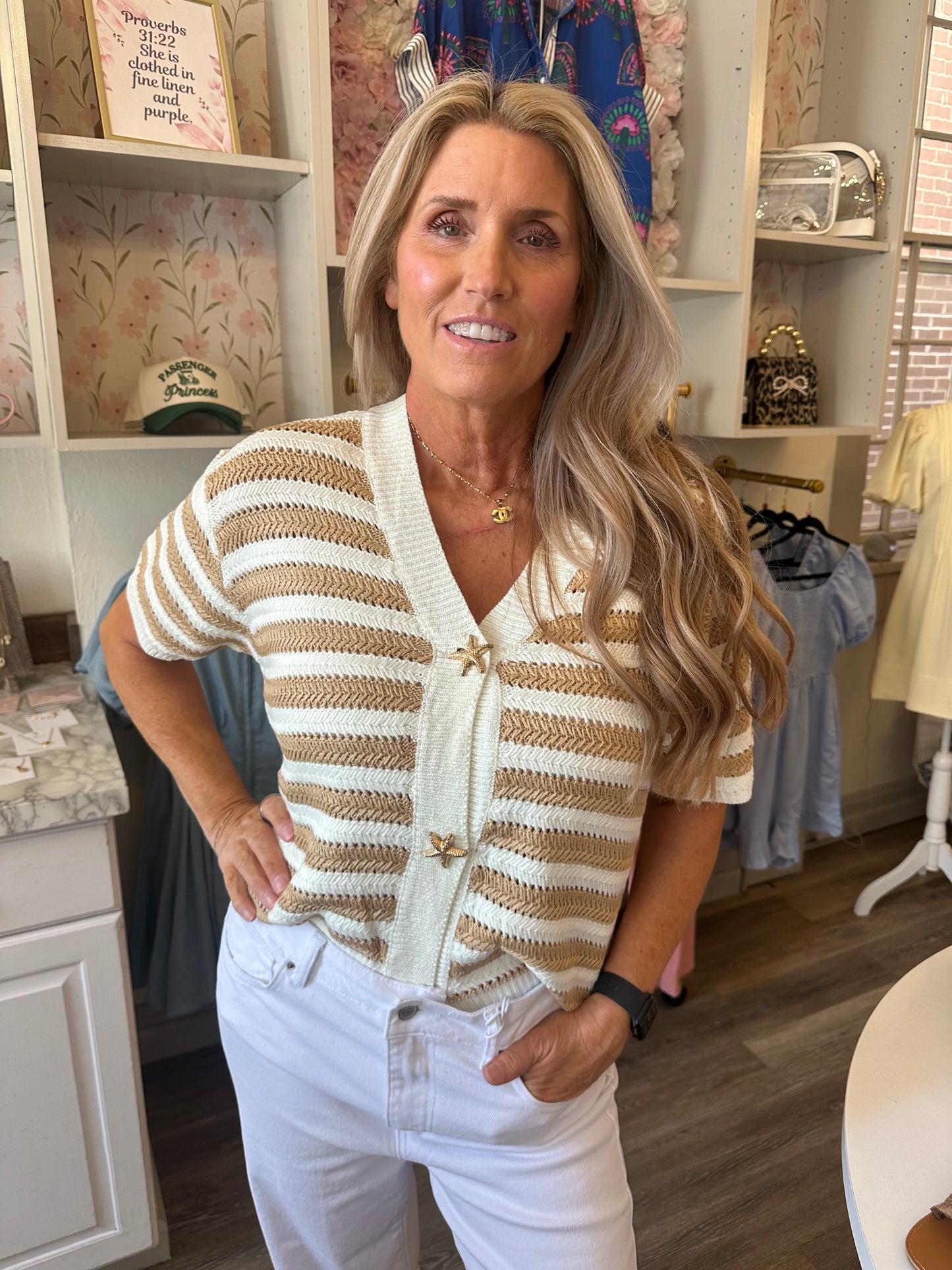 Seaside Striped Cardigan