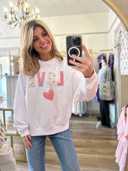 Stitched with Love Pullover Sweatshirt