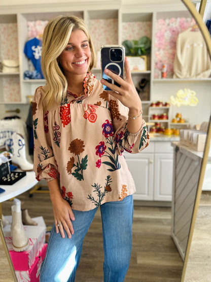 Maria Flower Print Top