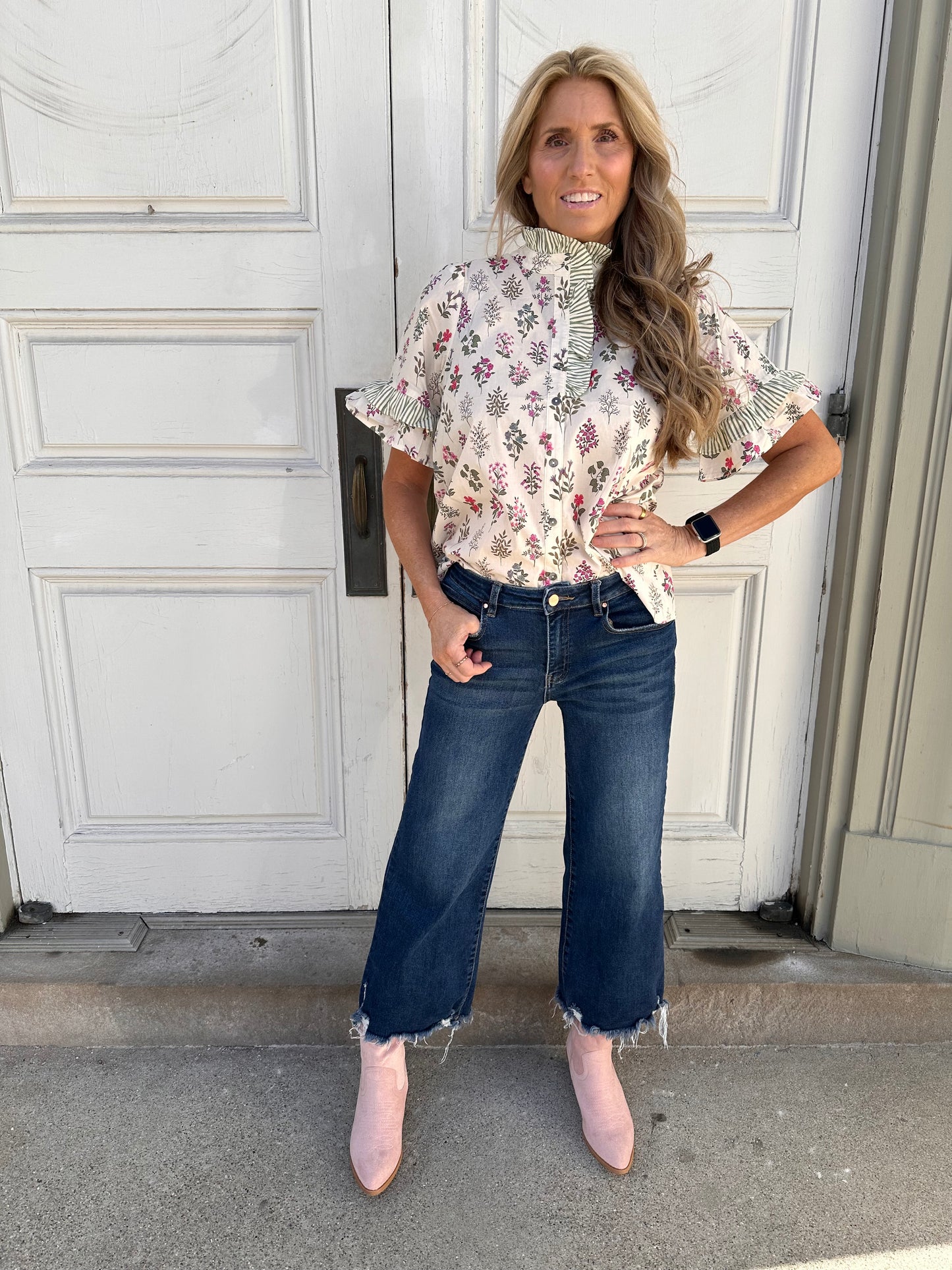 Mixed Media Bloom Top