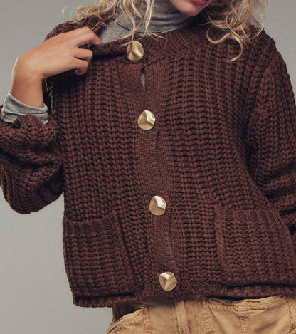 Emma Gold Button Sweater