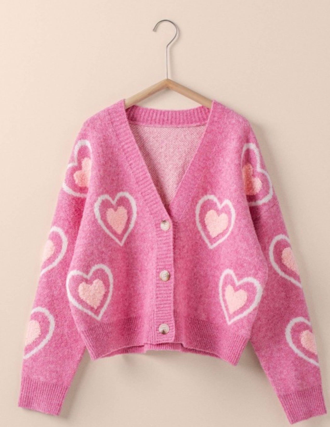 Be Mine Pink Heart Cardigan