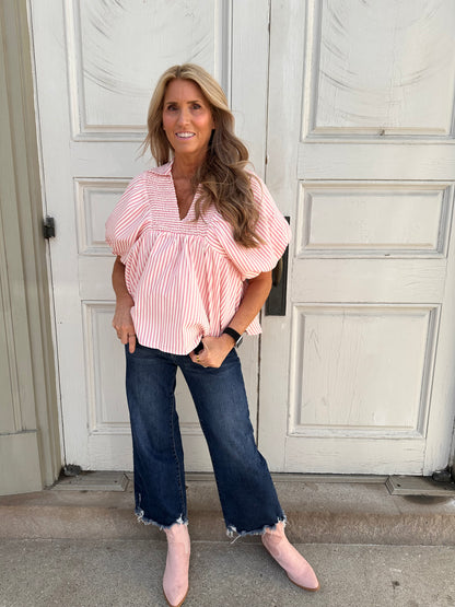 Pink Liv Puff Sleeve Top