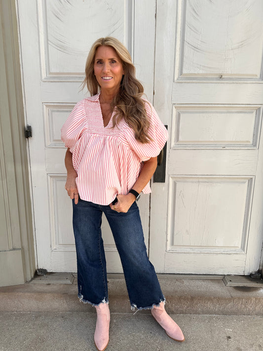 Pink Liv Puff Sleeve Top