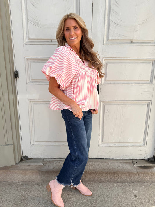 Pink Liv Puff Sleeve Top
