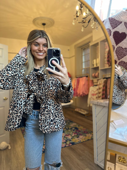 Lily Leopard Print Quilted Jacket