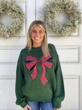 Load image into Gallery viewer, Noel Plaid Bow Sweater
