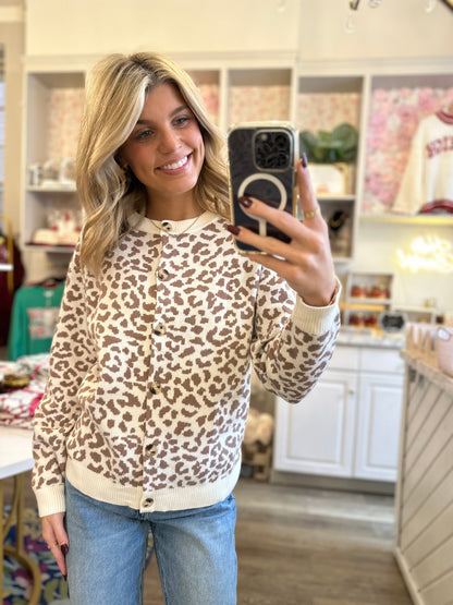 Adelyn Leopard Knit Cardigan