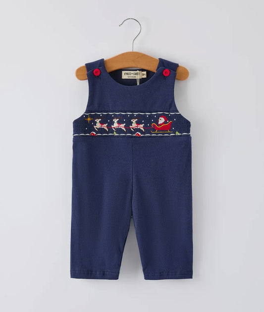 Sleigh Navy Boys Romper