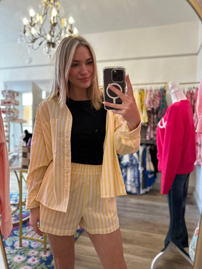 Out of Office Yellow Striped Shirt