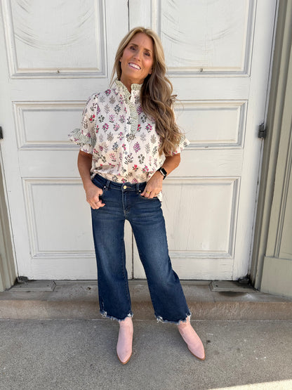 Mixed Media Bloom Top