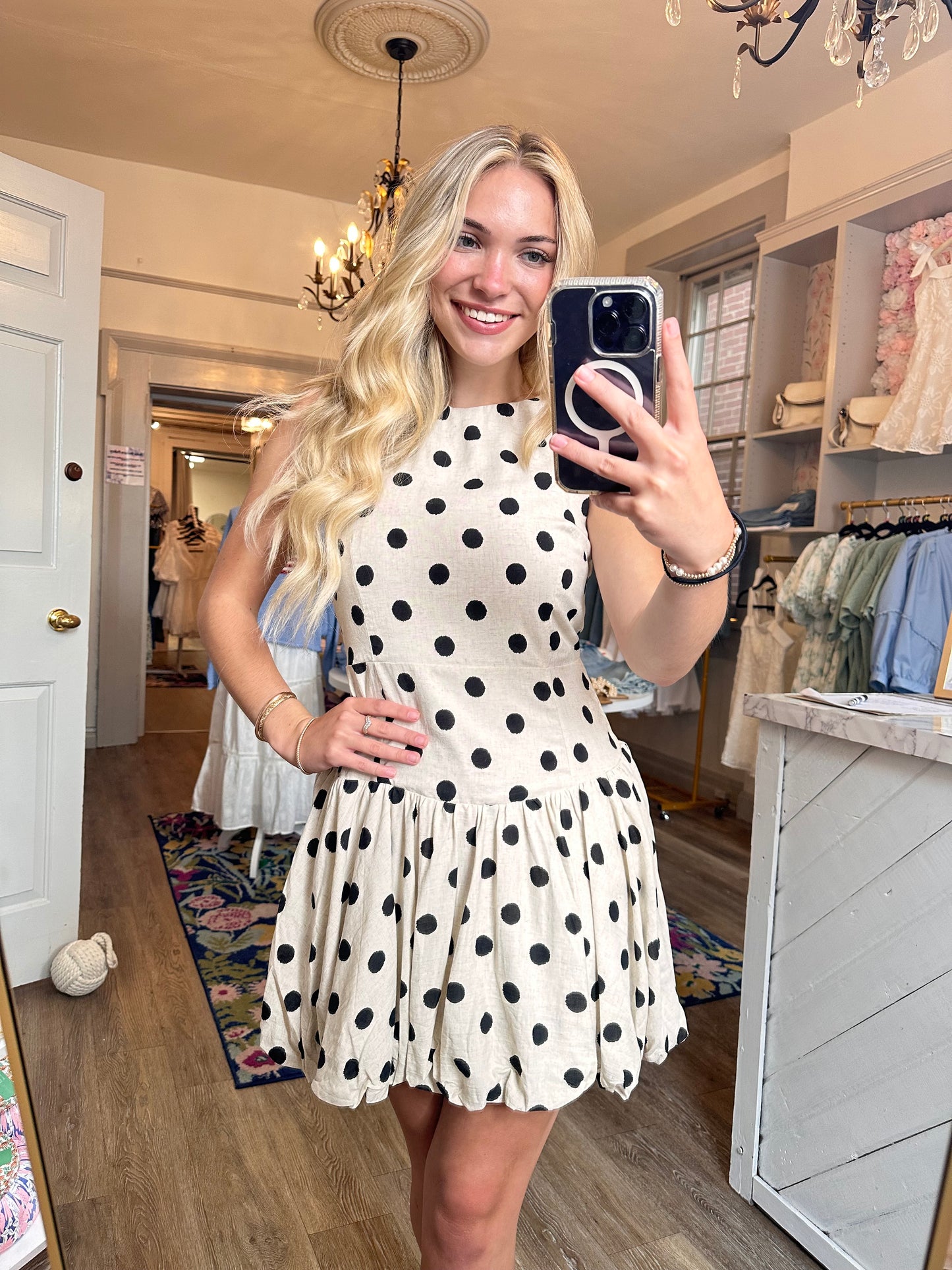 Margaret Polka Dot Mini Dress