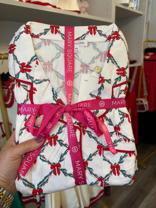 Garland and Red Bow PJ’s
