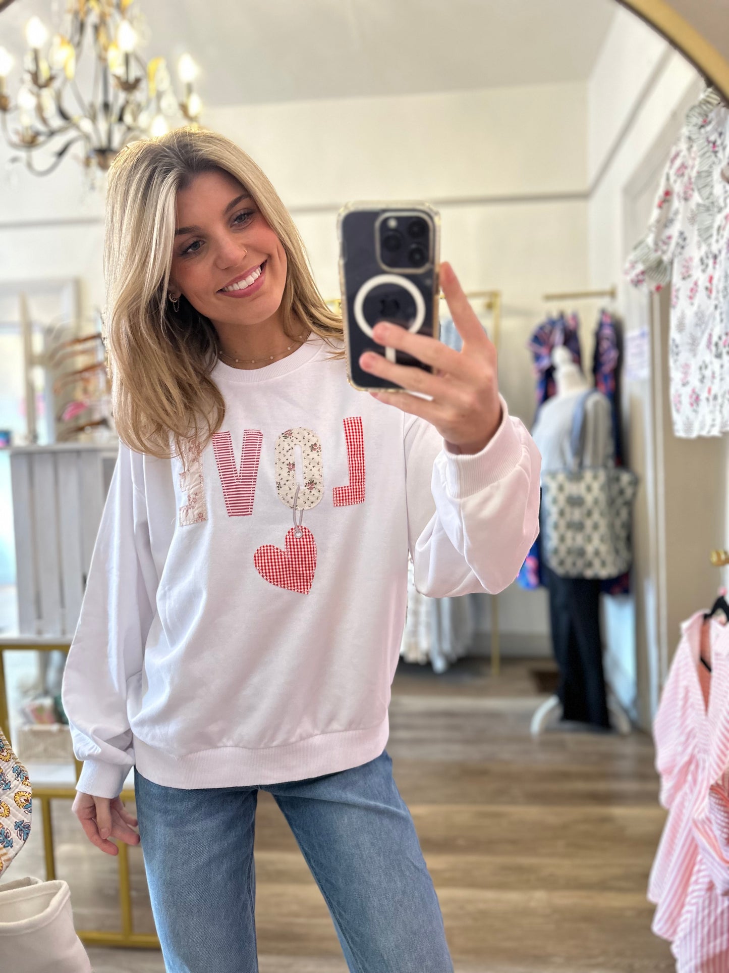 Stitched with Love Pullover Sweatshirt