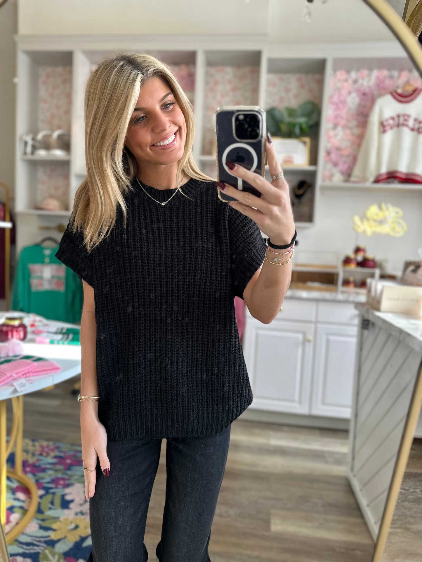 Rochelle Black Knit Sweater