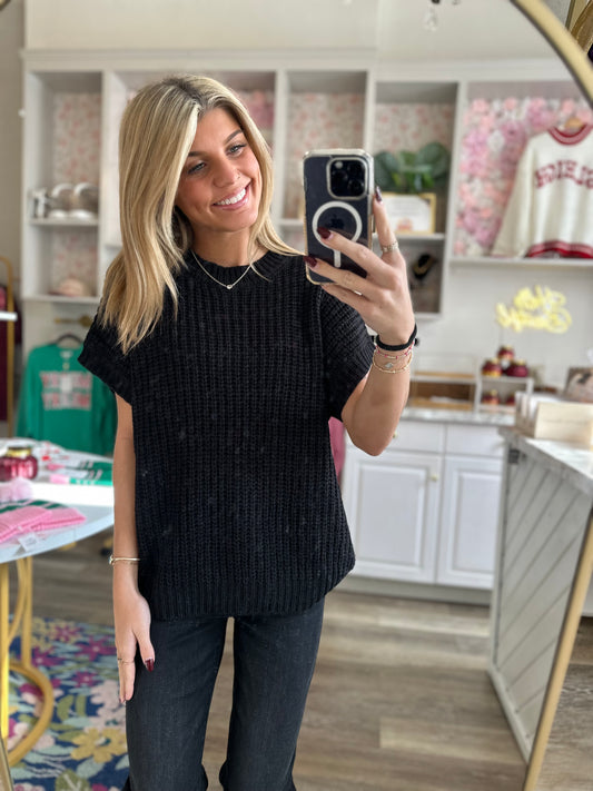 Rochelle Black Knit Sweater