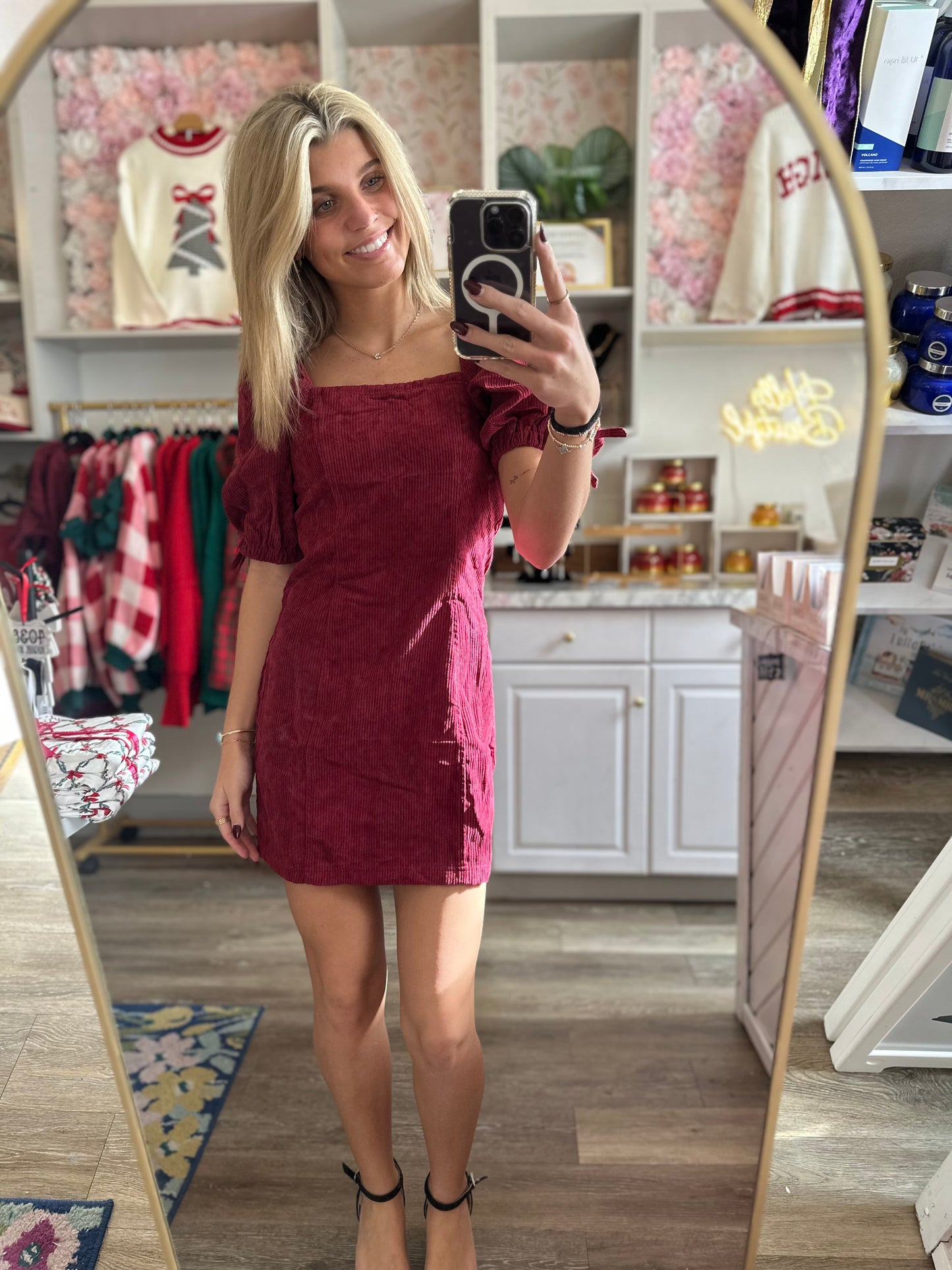 Madelyn Corduroy Puff Sleeve Dress