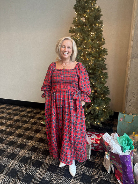 Sydney Red Plaid Christmas Dress