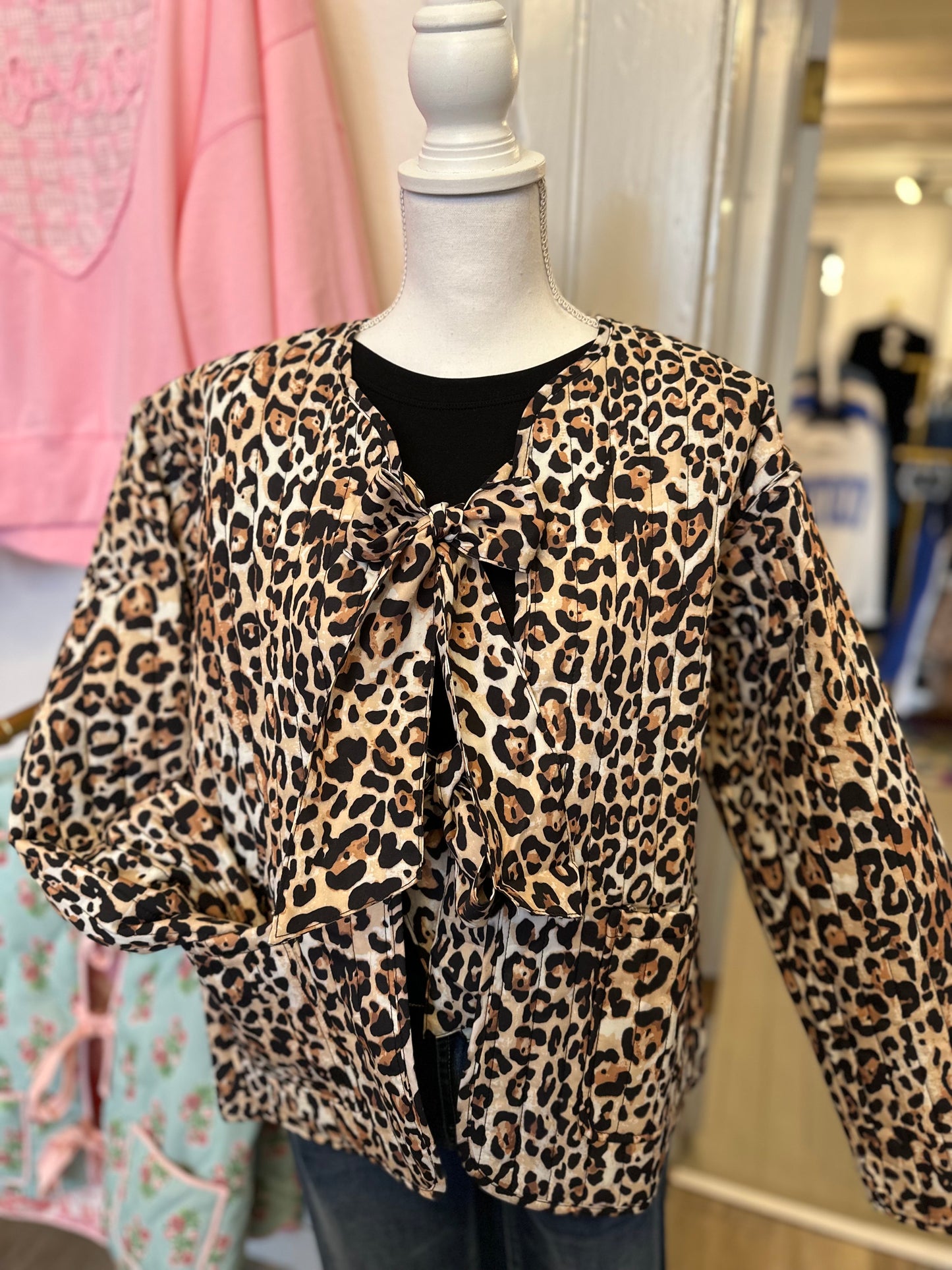 Lily Leopard Print Quilted Jacket