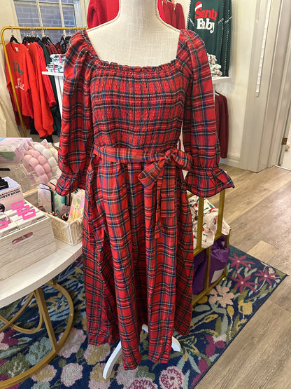 Sydney Red Plaid Christmas Dress