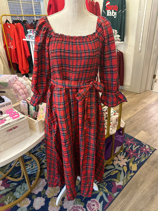 Sydney Red Plaid Christmas Dress