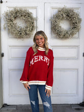 Load image into Gallery viewer, Merry Red Knit Sweater
