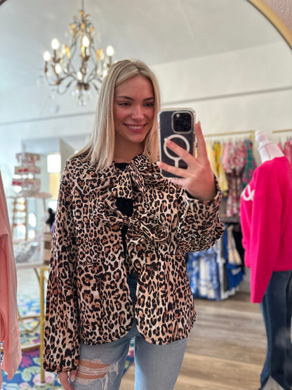 Lily Leopard Print Quilted Jacket