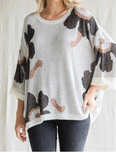 Flower Print Sweater