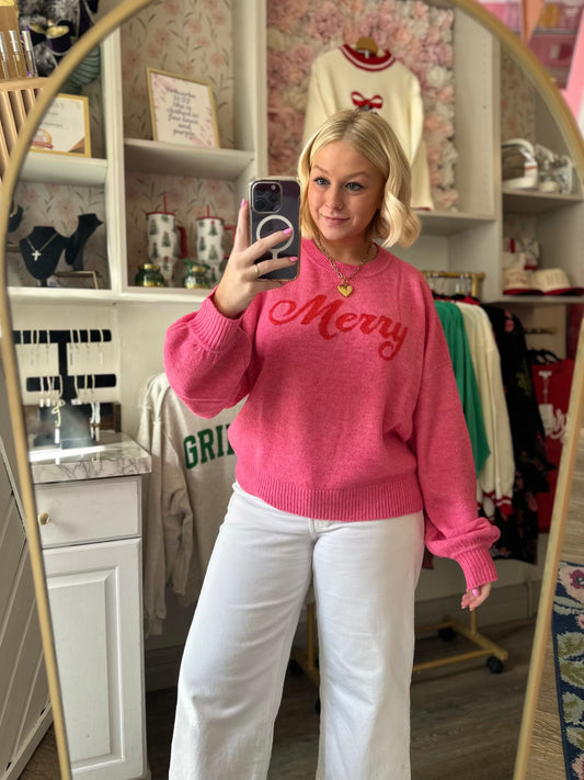 Monroe Christmas Sweater in Pink