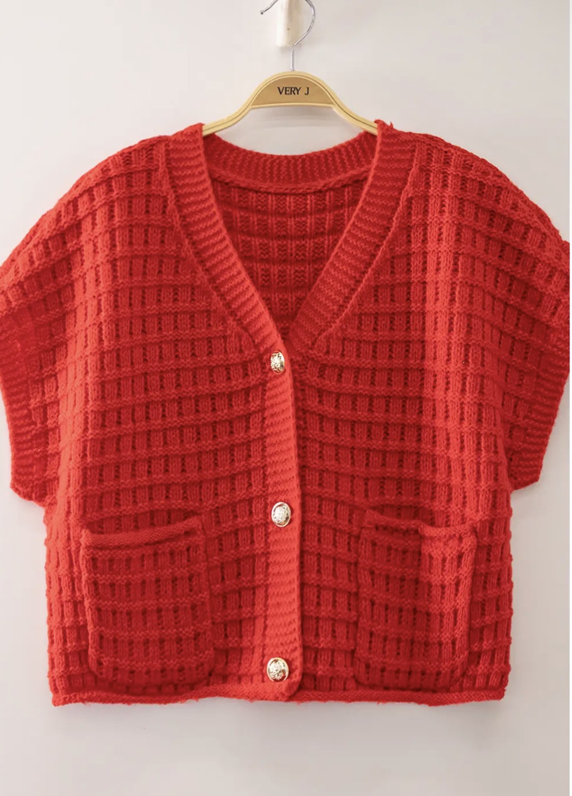 Kate Waffle Knit Button Cardigan Sweater