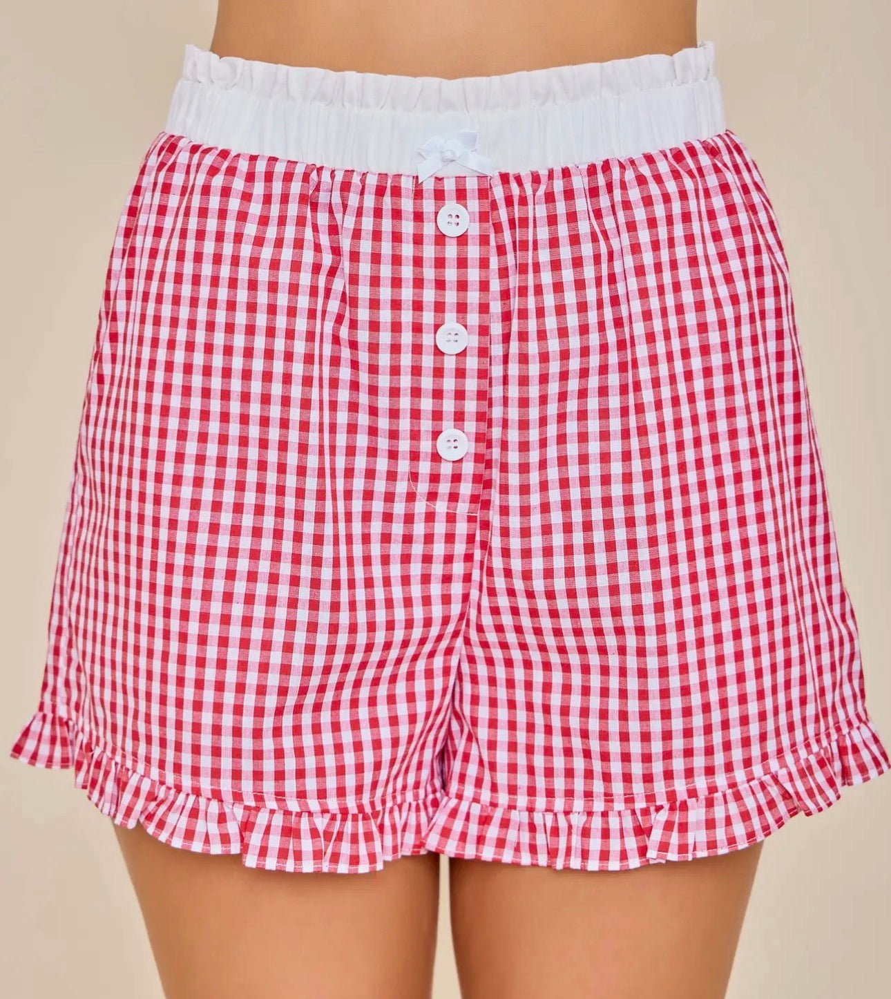 Picnic Perfect Red Gingham Shorts