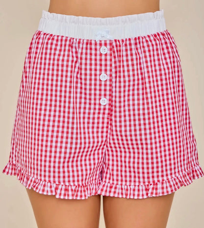 Picnic Perfect Red Gingham Shorts