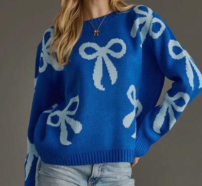 Elsie Blue Bow Sweater