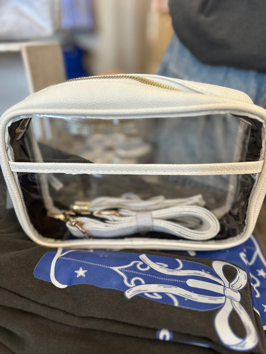 White clear crossbody bag