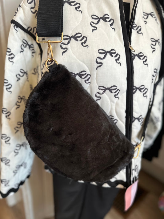 Black sling purse