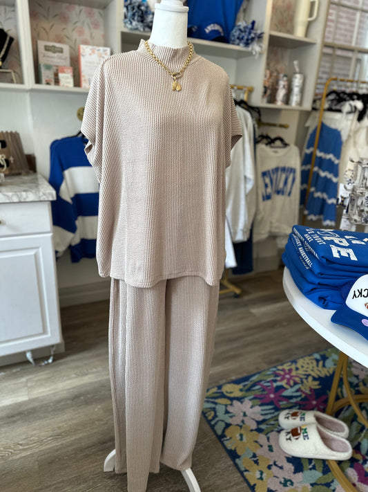 Tessa Oatmeal Ribbed Set