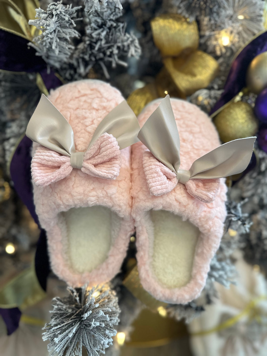 Pink Bow Slippers