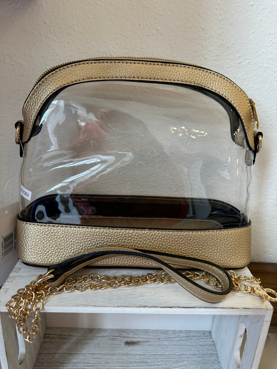 Gold/clear stadium bag