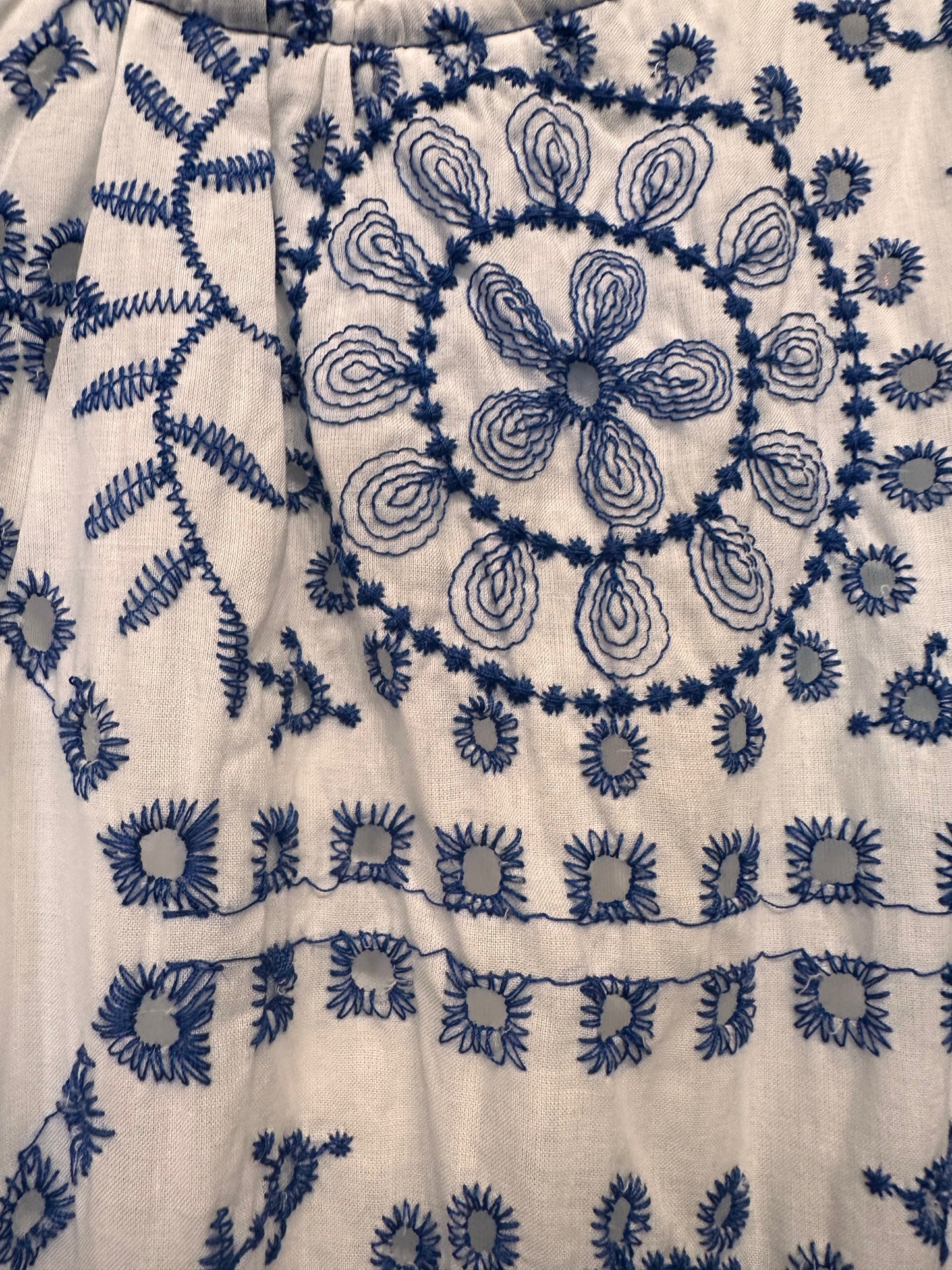 Kenzie Blue And White Eyelet Dress
