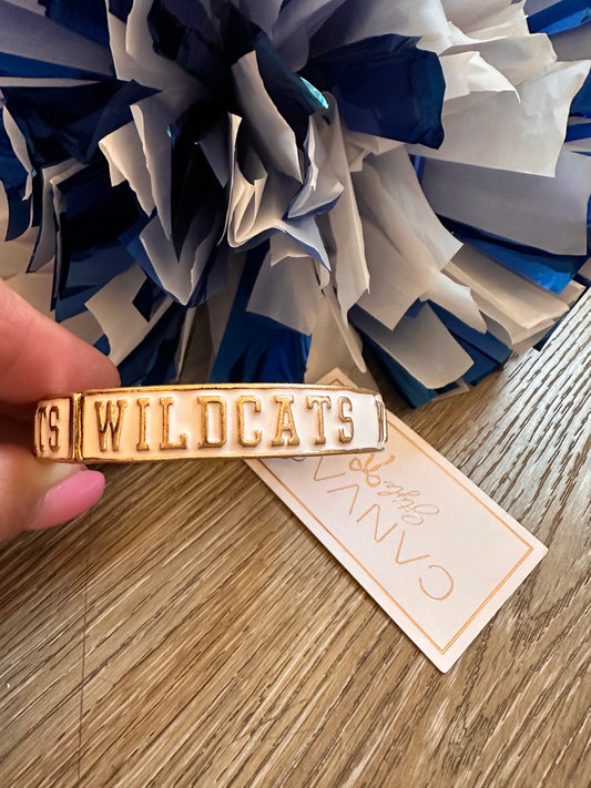 White Wildcat Enamel Bangle