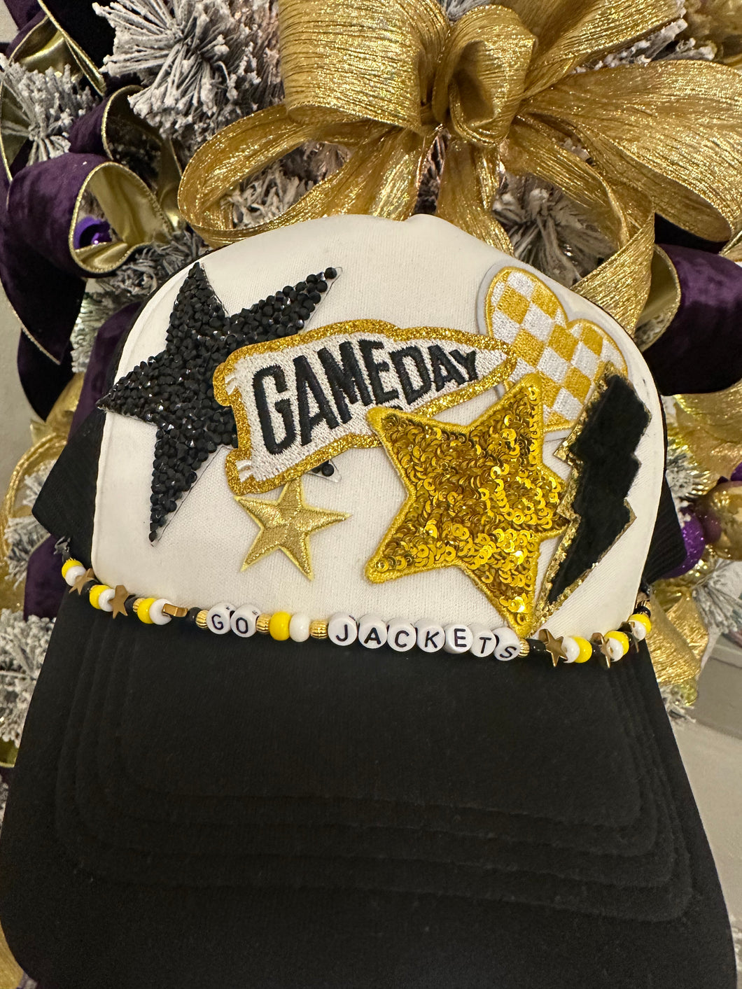 Gold and Black Game Day Hat