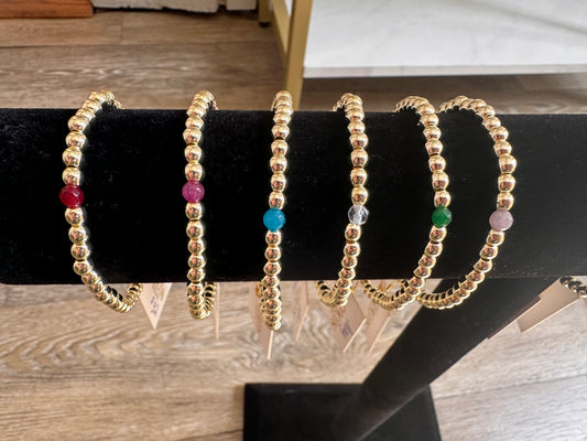 Birthstone beaded bracelets
