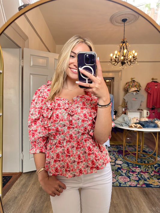 Rose Peplum Top