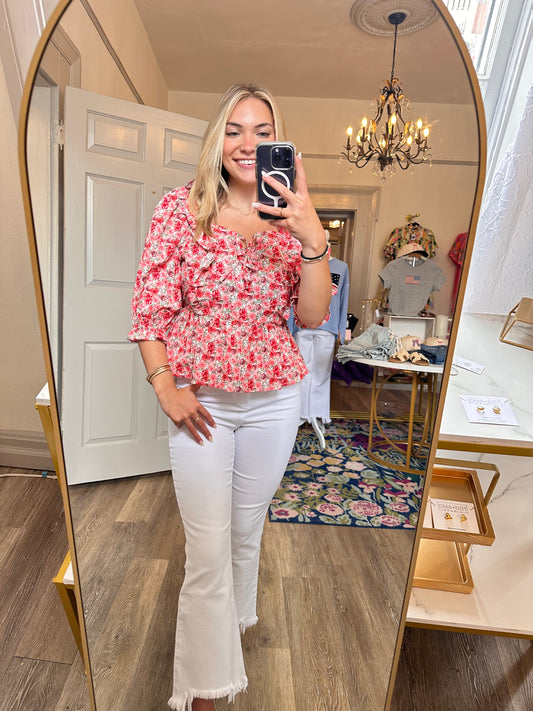 Rose Peplum Top