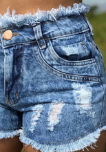 Load image into Gallery viewer, Distressed Denim Shorts
