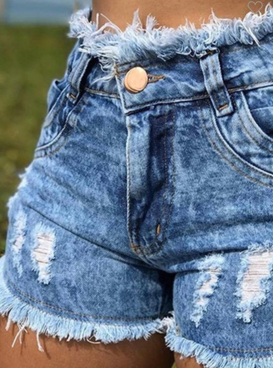 Distressed Denim Shorts